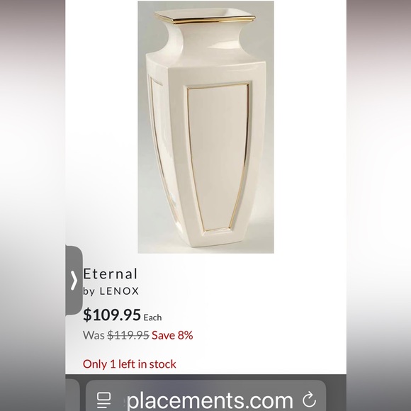 Lenox Luxury Eternal Cream &  24k Gold Accent. Bouquet Vase - Picture 2 of 9